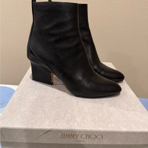 Jimmy Choo Elegant Black Leather Booties 36